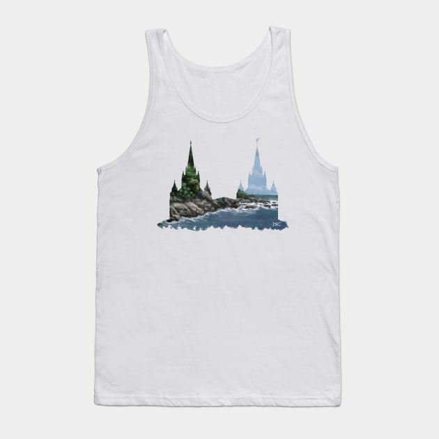 San Diego Rocky Coast Silhouette Tank Top by DSCarts